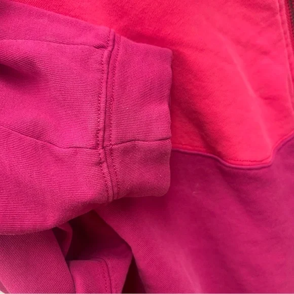 Natural Life Large Jess Colorblock Sweatshirt in Hot Pink Half-Zip Top - Picture 5 of 10